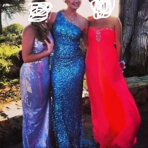 Blue Sequin Dress (One shoulder and mermaid style)